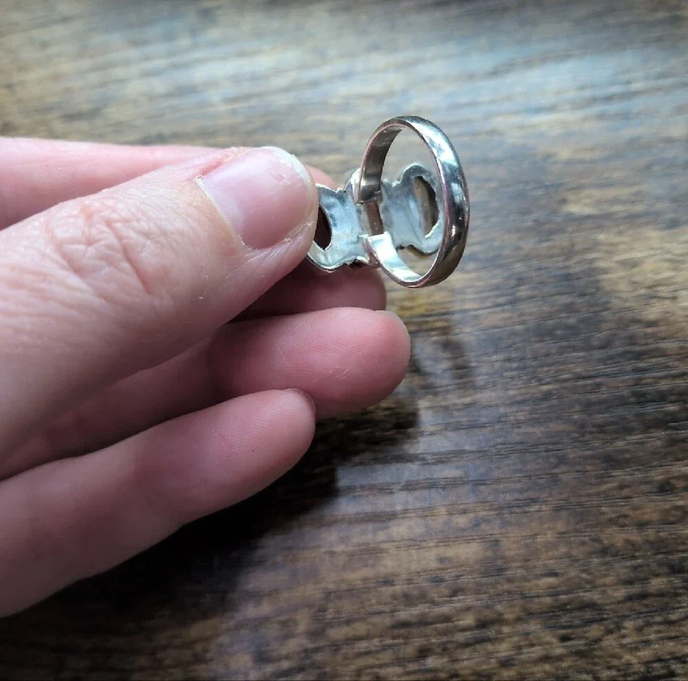 Sterling Silver Triple Raw Cut Herkimar Diamond Ring